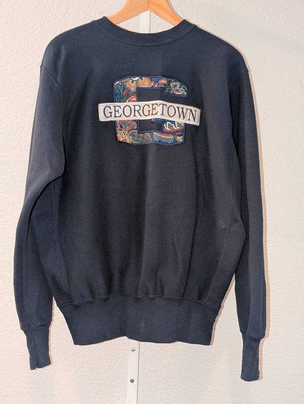 Vintage 90s Georgetown Hoyas Paisley Sweatshirt Large USA Made